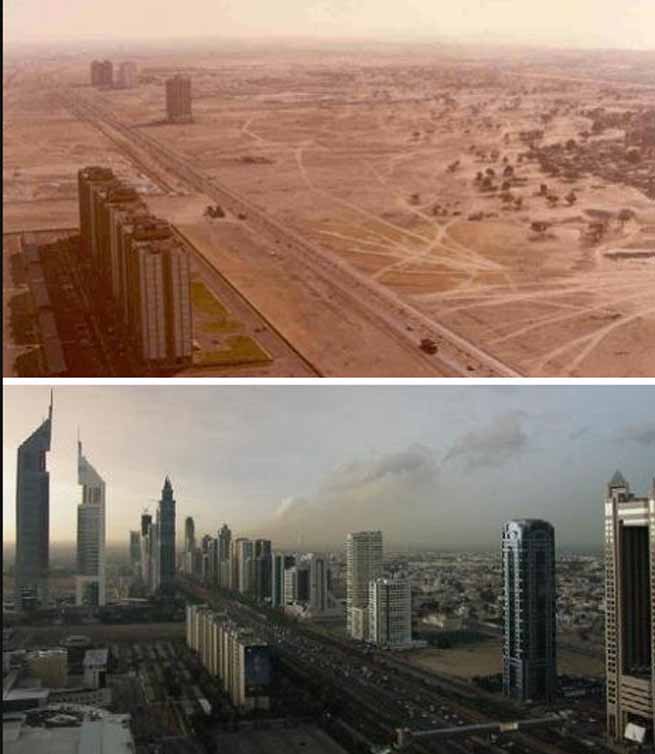 Dubai in 1990, 2003 and nowadays (2)